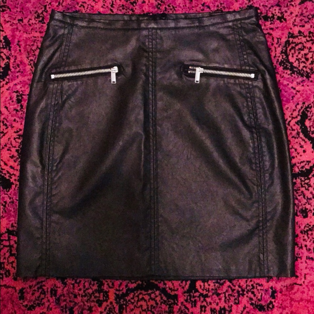 H&M Faux black leather fitted skirt, never worn